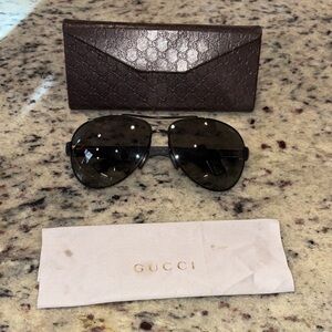 Gucci Aviator Sunglasses in Brown and Black